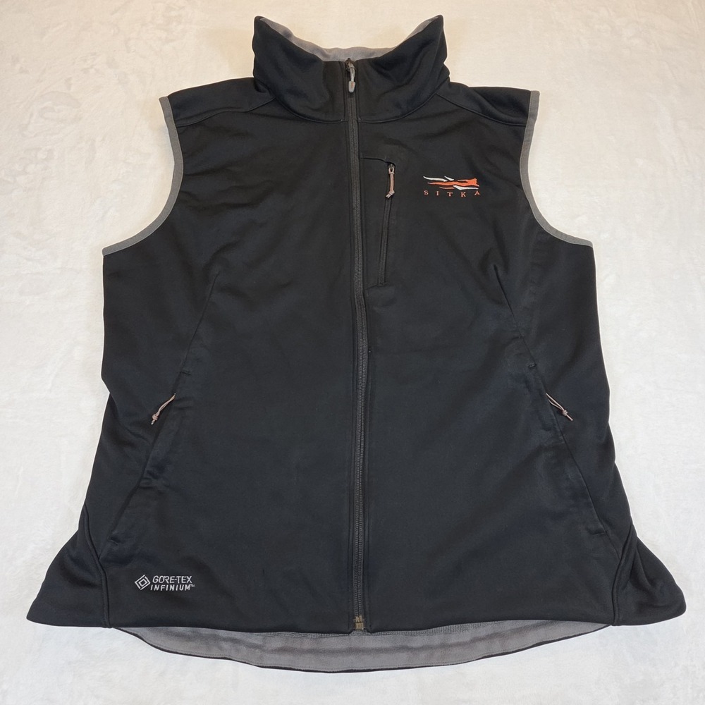 Sitka Gear Jetstream Vest Women XL Black Lined Full Zip Hunting Outdoors Goretex